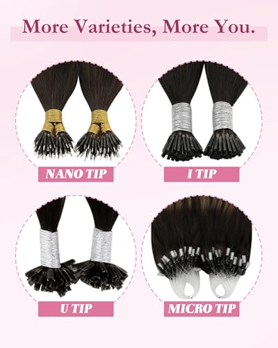 Image of YoungSee Micro Loop Hair Extensions Real Human Hair Black Microloop Hair Extensions Human Hair Jet Black Bead Hair Extension 20 Inch 50s 57g Micro Ring Hair Extension Long Straight Hair