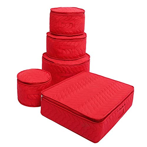 Allowevt Cajas de almacenamiento de vajillas Protectores de placas acolchadas Juego de...