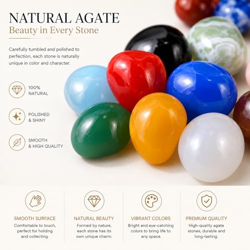 Image of Polished Colorful Agate Crystal Bulk - 0.5 inch Tumbled Stone Chips Rocks, 10 oz Crushed Sea Glass Vase Filler Small Stones for Healing, Reiki, Crafting, Home Decor