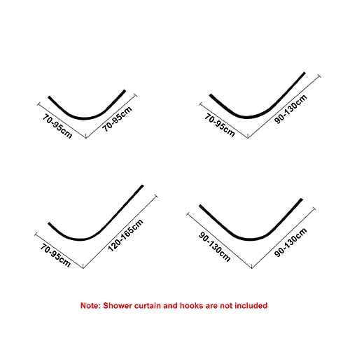 Tringle Rideau Douche L Acier Inoxydable Barre Incurvée Extensible Fixation d'Angle