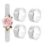 Genérico Ramillete De Pulsera Slap - Juego De Ramillete De Muñeca De 4 Piezas, Pulsera De Ramillette Boda | Pulseraa Despedida De Soltera Para Damas De, Floristas, Mujeres, Niñas, Bailes, Bodas, Rece