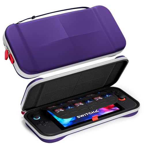 ProCase Switch 2 ケース スリム 2025発売専用 スイッチ2 キャリングケース ポーチ 耐衝撃 防水 12ゲームカード収納、持ち運び便利(パープル)