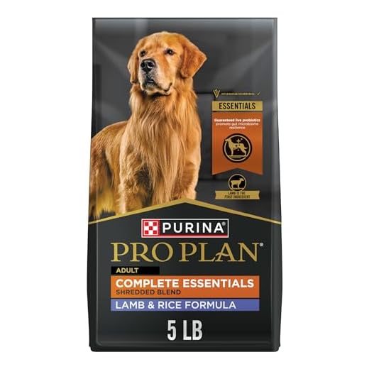 Purina Pro Plan Complete Essentials Shredded Blend Lamb and Rice High Protein Dog Food with Probiotics for Dogs - 5 lb. Bag