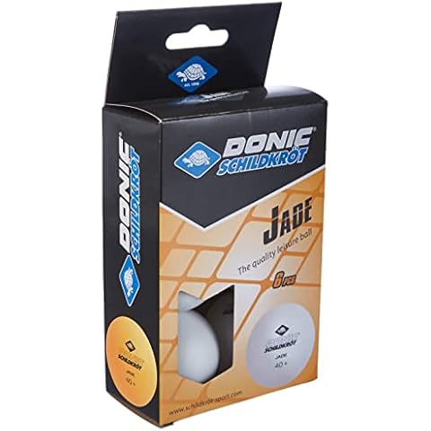 Donic-Schildkröt Jade Table Tennis Balls, 40 mm, White, 6 Pieces Cover