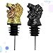 OHPHCALL 2pcs Lion Head Shape Wine Pourer Stoppers Wine Bottle Caps for Alcohol Chirpy Top Pourer for Home Party
