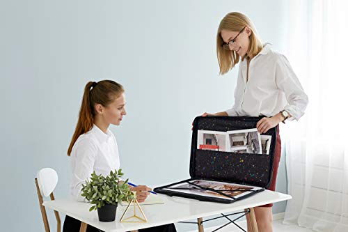 Art Portfolio Case - 19x15 Waterproof Portfolio Folder for Artwork - Artist Zipper Carrying Bag with Storage for Drawing Photography or Poster - Large Size 19" x 15"