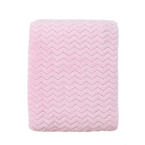 Image of CREVENT 30''X40'' Soft Cozy Warm Baby Blankets for Boys Girls Solid Color - All Season Use - Newborn Essentials (Wave Baby Pink)