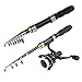Mednkoku Telescopic Fishing Rod Carbon Fiber Mini Portable Retractable Lightweight Spinning Pole 2.1m for Sea Carp Fishing Fishing Rod