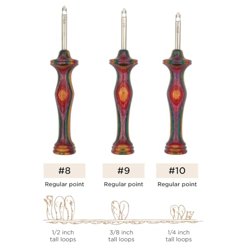 Image of The Oxford Punch Needle #9 (3 /8 inch Loop) Regular Point | Ergonomically Designed Colorful Symfonie Wood Handle | Electropolished Steel Tip | Ideal for Punch Needle Rug Hooking
