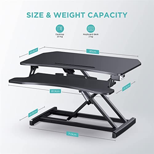 Acquire Standing Desk Sit Converter Stand-Up Lifting Worktable Computer Desk Converter Folding Table Adjustable Height (Color : A, Size : Eu) #TOP3