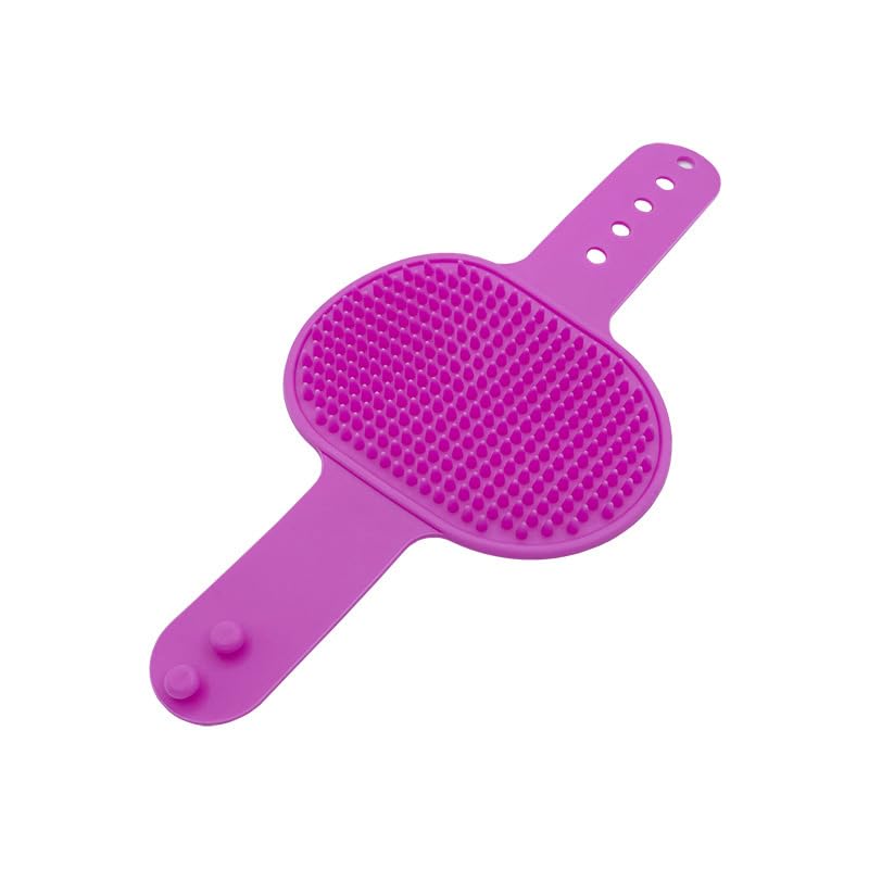 Cepillo de baño para perros, rosa, 1 paquete, cepillo de champú de goma calmante para perros y gatos, agarre ajustable, peine de aseo de masaje para baño o cepillado en seco