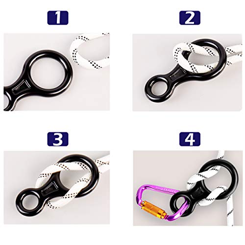 image for Azarxis Climbing Rescue Figure 8 Descender Rigging Plate Heavy Duty & 