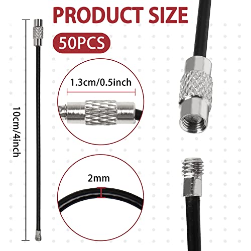 Anjmd 50 Pcs Metal Cable Key Ring 4 Inch Stainless Steel Wire Keychains Cable Large Keyrings Loops Heavy Duty Luggage Tags Loops Tag Keepers 2Mm Twist Barrel For Key Or Outdoor Hiking （Black） #TOP1