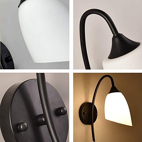 Aplique de pared E27 con personalidad creativa e interiores elegantes con acabado negro mate 6