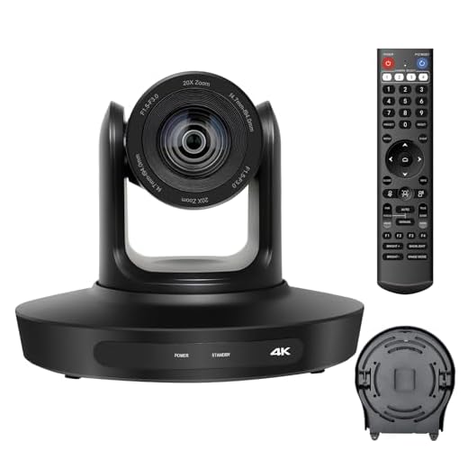 HCSTVCON Câmera PTZ 4K HDMI Zoom óptico 20x com saídas de transmissão IP USB3.0/HDMI/LAN, para vMix OBS YouTube, videoconferência, serviço à igreja, eventos de transmissão (Envios do Brasil)
