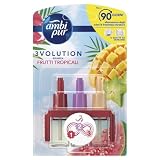 Ambi Pur 3Volution Frutti Tropical - Recarga desodorante para ambientes con difusor eléctrico de 20 ml, 3 fragancias...