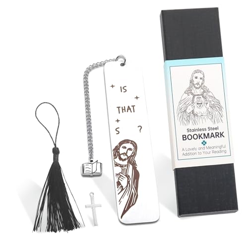 Riomhorry Funny Bookmarks for Women Stainless Steel Book Mark with Gift Box Christian Book Marker Gift for Book Lovers Friends Reading Women Men Funny Easter Gifts Birthday