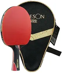 Raquete Tênis de Mesa Clássica 5 Estrelas Profissional Carbono Ping Pong + Capa + 3 Bolas