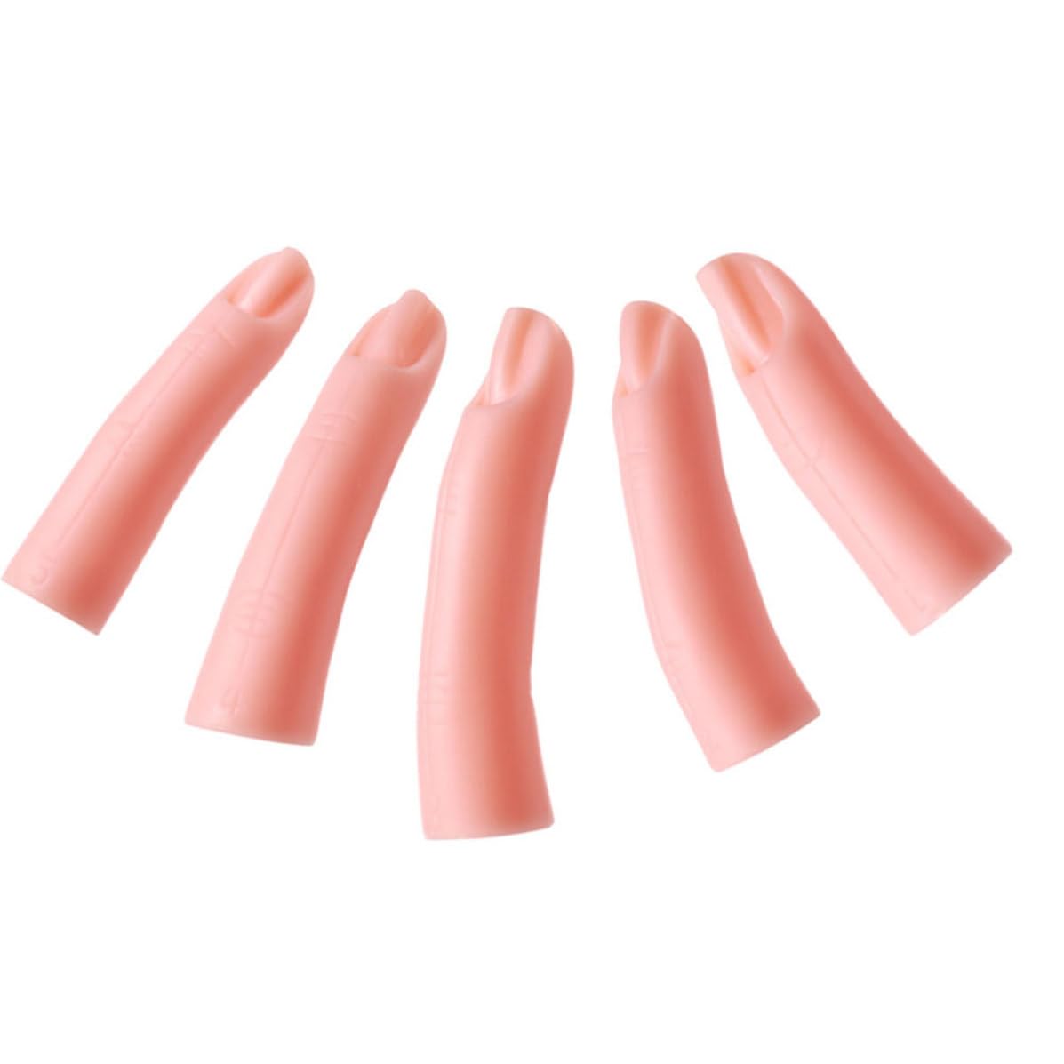 Silicone Nail Practice Fingers Easy to File for Acrylic Nails 5pcs Sturdy