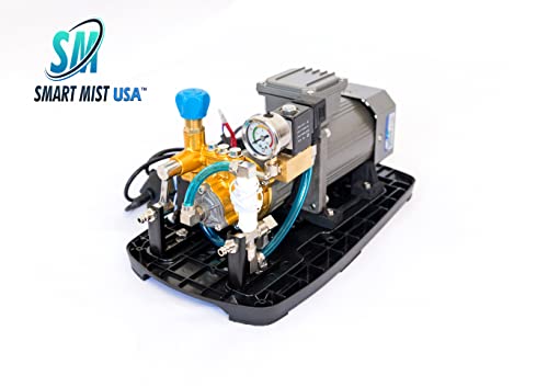 Smart Mist USA App Controlled High Pressure Misting System Kit 1000 PSI 72' Stainless Steel Tubing 30 Nozzles Patio Misting System Kit .4 gpm (.006" Nozzle for Most hot climates)