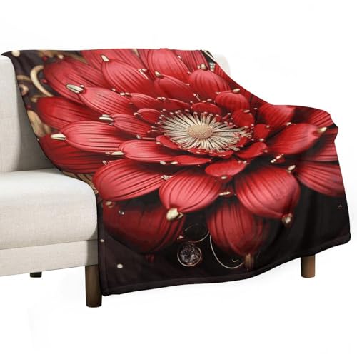 Couverture flanelle douce de qualité supérieure à fleurs 152cm