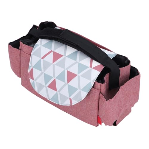 Stroller Storage Organizer, Portable Handle Wear Multifunctional Water Proof Fabric Stroller Hanging Bag for Wet Wipes Small Toys (Red)