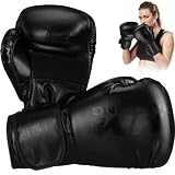 Sosoport Boxhandschuhe Für Männer Und Frauen Profi-Box-Trainingshandschuhe Schwarzes Pu-Leder MMA Kickboxen Schwere Boxsack-Handschuhe Für Erwachsene Handschuhe Fokus-Pad Stoßfest