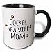 3dRose (mug_154102_4) Cocker Spaniel Dog Mom - Doggie by breed - brown muddy paw prints love - doggy lover mama pet owner - Two Tone Black Mug, 11oz