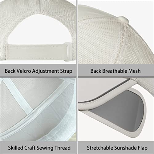 Sun Visor Hats Men, Adjustable Retractable Brim Uv Protection Mesh Breathable Baseball Cap For Beach Golf Running Tennis Beige #TOP5