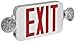 Round Head LED Combo Exit Emergency Light High Output Red LED White Housing (Pkg of 2)