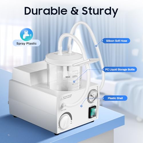 1000ML Portable Vacuum Pump Device,Vacuum Suction Unit，Low Noise Veterinary Suction Machine，Practical Suction Unit (A)