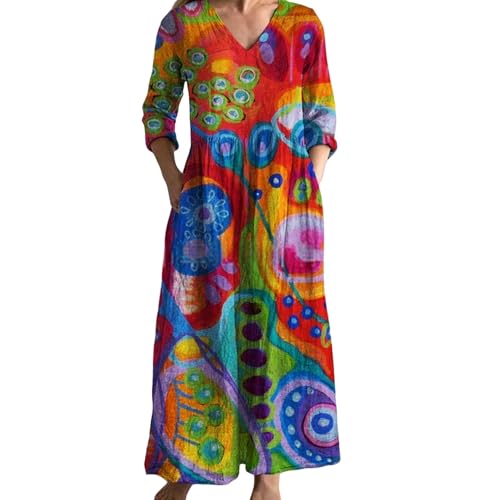 Robe ample avec imprimé floral et poches pratiques pour masquer les rondeurs tout en légèreté