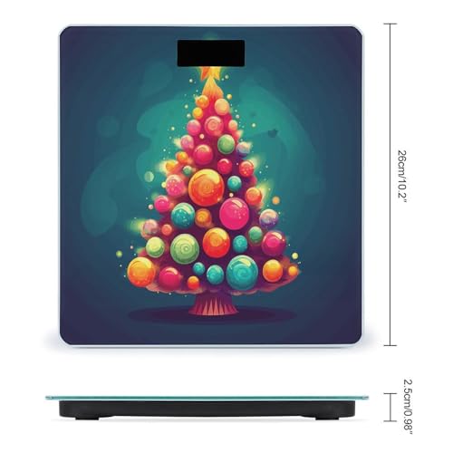 Báscula digital Cute Colorful Christmas Tree de vidrio templado miniatura 2