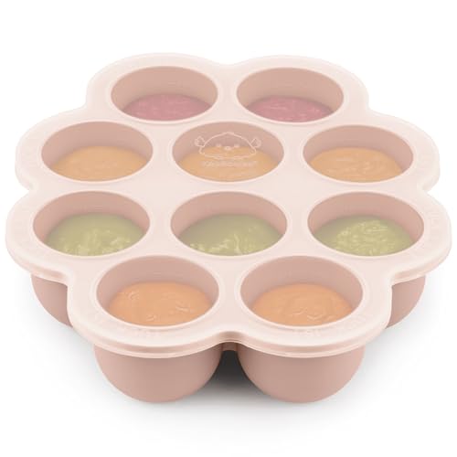 Image of KeaBabies Silicone Food Freezer Trays with Lid, 2oz x 10 Pods Baby Food Storage Containers, Easy Puree Meal Prep, Breast Milk Silicone Freezer Molds, Dishwasher, Microwave Safe, BPA-Free Tray (Dusk)