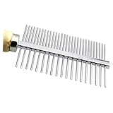 DECOMELODY Edelstahl Haustierkamm mit Holzgriff Doppelte Reihen Langlebig und Robust Fellpflege für Hunde und Katzen Entfernt Lose Haare Entwirrt Sanft und Stimuliert die Haut