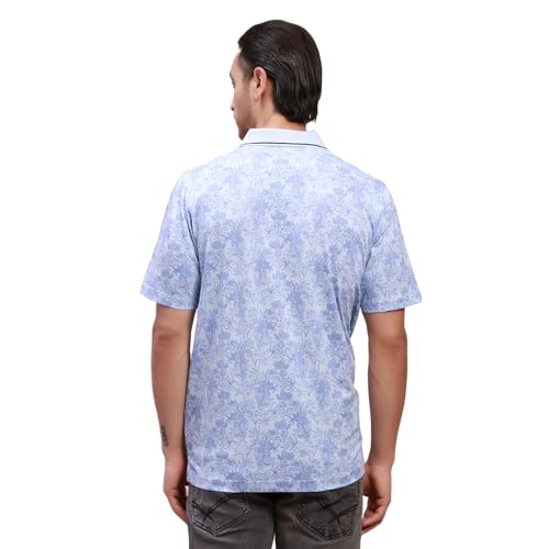 Image of Colorplus Men's Pure Cotton Print Pattern Classic Fit Polo Neck Half Sleeve Casual T-Shirt