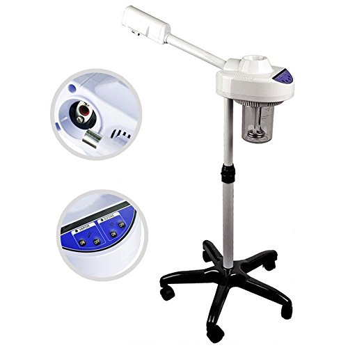 Bakaji Vaporizzatore Facciale Digitale Funzione Ozono Sauna Pulizia Viso con Stativo 5 Ruote Altezza Regolabile Regolabile per Estetista e Centri Benessere