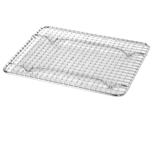 Truecraftware – Set Of 2- Half Size Rectangular Chrome-Plated Wire Pan Grate 8"X 10" -Fits Half Size Sheet Cookie Pans Cooling Rack For Baking And Cooking #TOP2