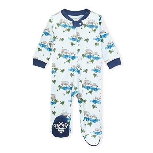 Image of Burt's Bees Baby unisex-baby Sleep & Play, Organic One-piece Romper-jumpsuit Pj, Zip Front Footed Pajama