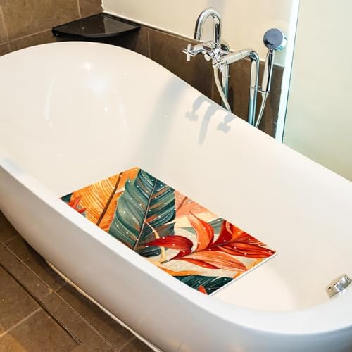 Tapis de bain antidérapant extra long pour éviter les chutes en baignoire familiale