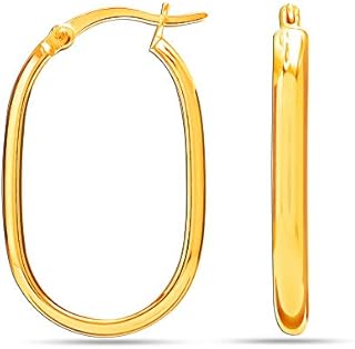 Charmsy Sterling Silver Jewelry Light-Weight Click-Top Rectangular Square Hoop Earrings for Women