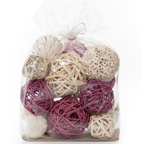 Image of ANDALUCA Large Decorative Vase Filler Bag with Orbs, Balls (Pink)