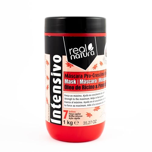 Real Natura - Máscara Capilar Sin Sal Pro-Crecimiento - Fortalece y Nutre - Hidrata Profundamente - Reduce Caída - Para Todo Tipo de Cabello - 1kg