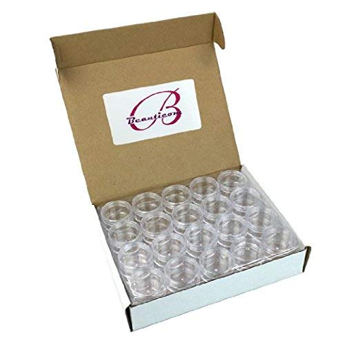 Beauticom 10G/10Ml (0.35 Fl Oz) Round Clear Jars With Round Top Lids For Creams, Lotions, Make Up, Powders, Glitters, And More... (Color: Clear Lid, Quantity: 40 Pieces) #TOP2