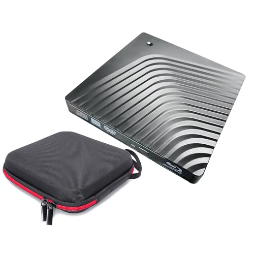 Type-C External Portable 3D Blu-ray and DVD Player & Burner + Carry Case, for Asus VivoBook S 15 Pro 16X 14X 15X 17X S15 S14 S16 F512 Flip Laptop, USB 3.0 6X BD-RE DVDR DL Writer Optical Drive