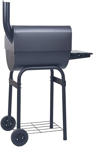 Miniatura 4 de Ahumador de carbón para barbacoa con estante inferior, negro, portátil para exteriores, para pizza, verduras, carnes, pan (estilo Y)