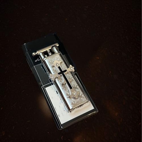 Vintage Stylish Cross Design Lighter, Black or White Cross Lighter (Black Cross)