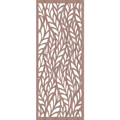 Image of 15 3 /8 inchW x 39 3 /8 inchH x 3 /8 inchT Ortonville Decorative Fretwork Wood Wall Panels, Walnut