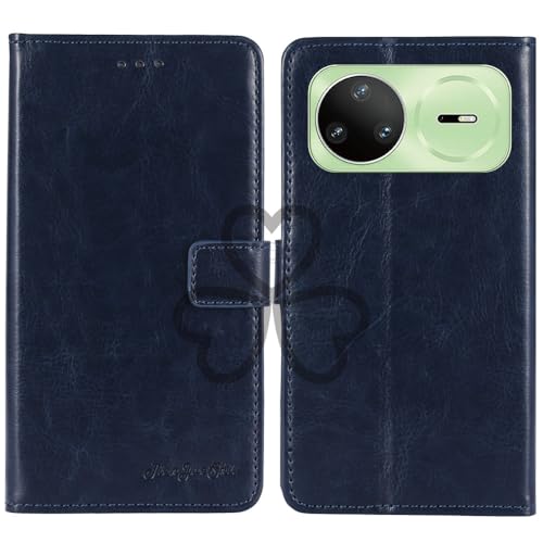TienJueShi Dark Blue Book Stand Retro Flip Leather Protector Phone Wallet Gel Cover Etui TPU Silicone Case For Huawei Nova 15 Ul