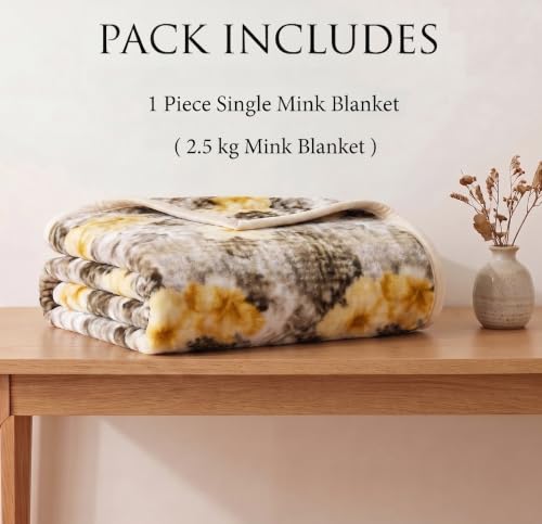 Image of BSB HOME 280 GSM Micromink Blanket, 2.5 Kg Premium Soft Warm Cozy Blanket, Plush Floral Printed Winter Blanket for Single Bed, Ultra Soft Comfortable Bedding, 60 x 88 Inches (152 x 220 cm) - Ash Brown